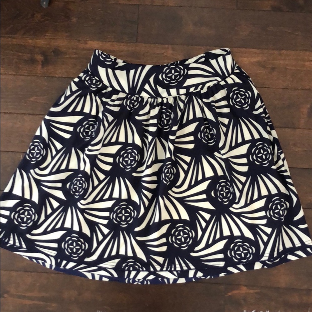 Anthropologie Nouveau Rose Skirt: Navy & Cream